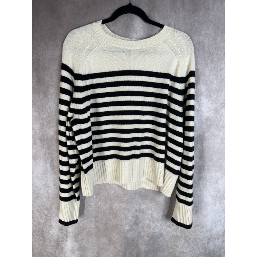 Everlane Boxy Crew Recycled Cashmere Striped Sweater Women's Size XL